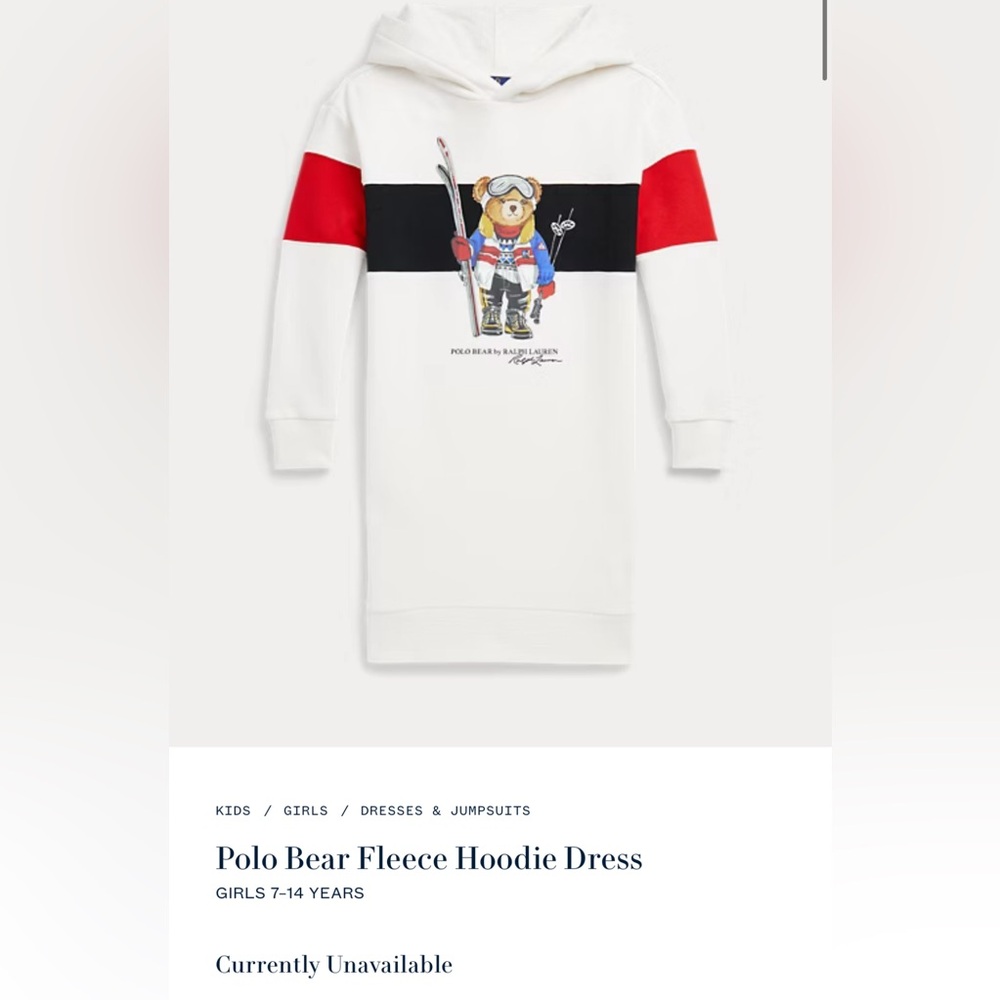 Polo Ralph LaurenBig Girls Polo Bear Fleece Hoodie Dress